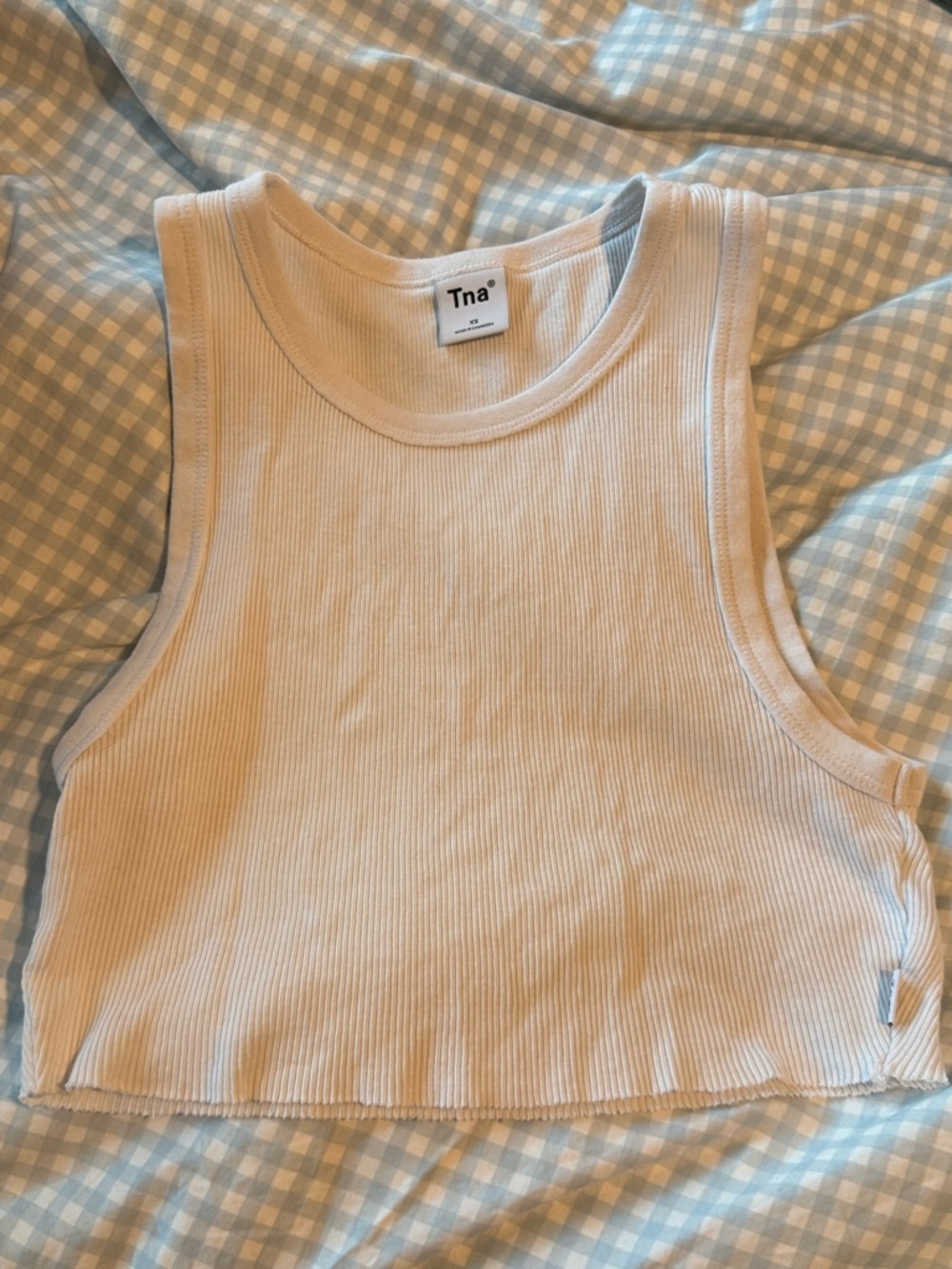 TNA Ribbed Cropped Tank - Cream